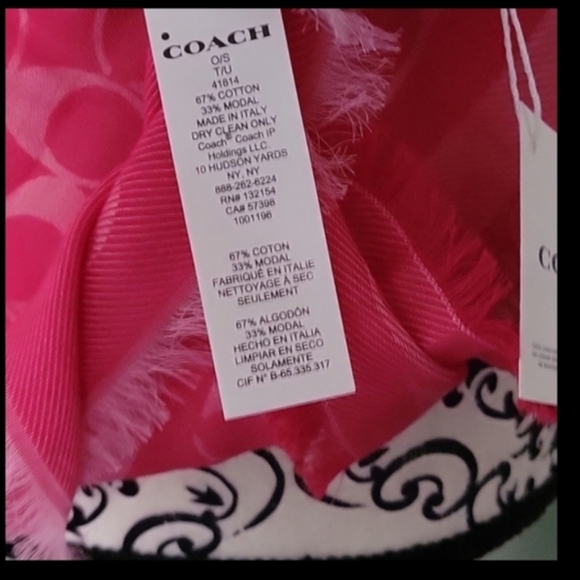 Coach Signature Jacquard Oversized Square Scarf - Picture 5 of 5